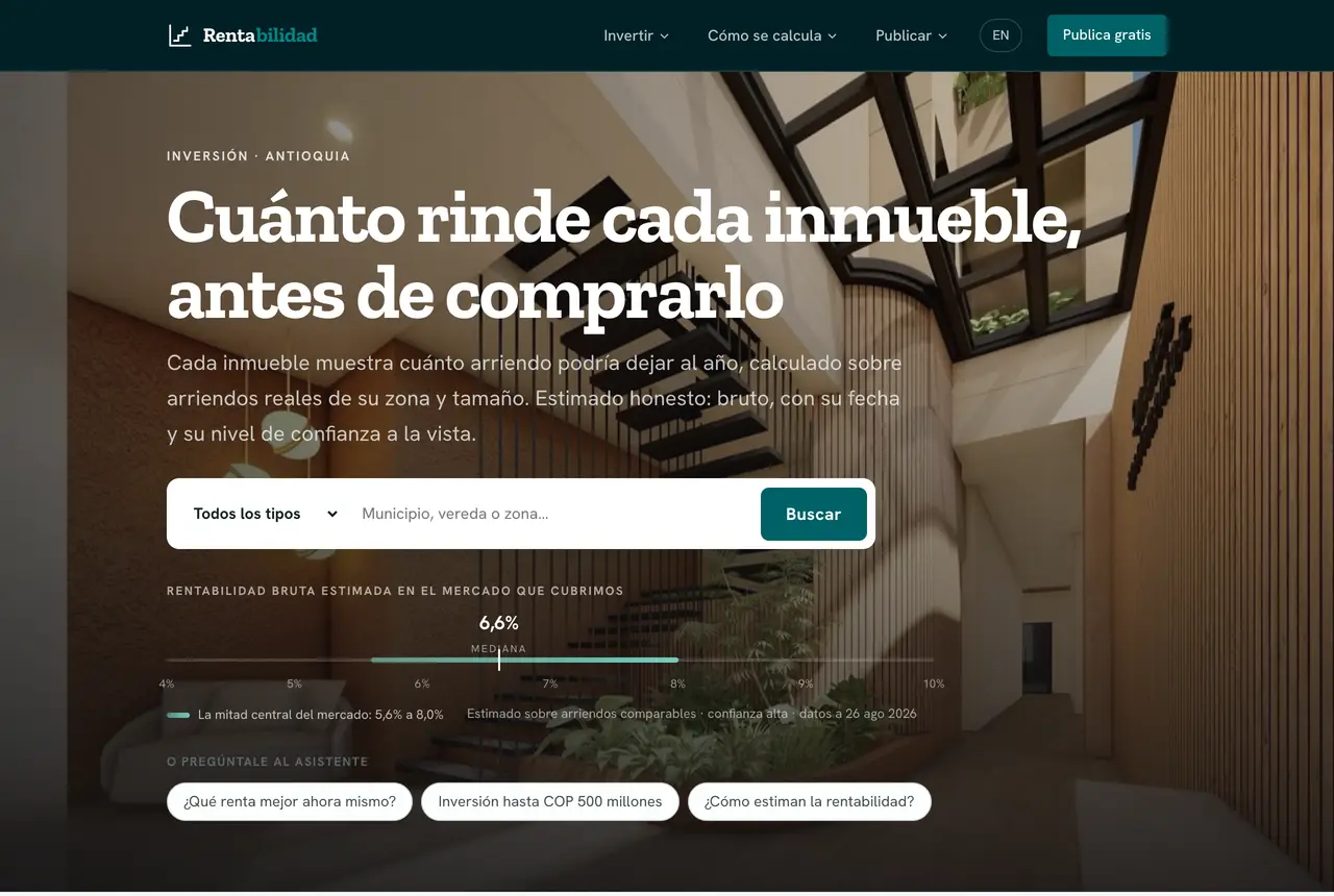 Portal de inversión y rentabilidad, en producción